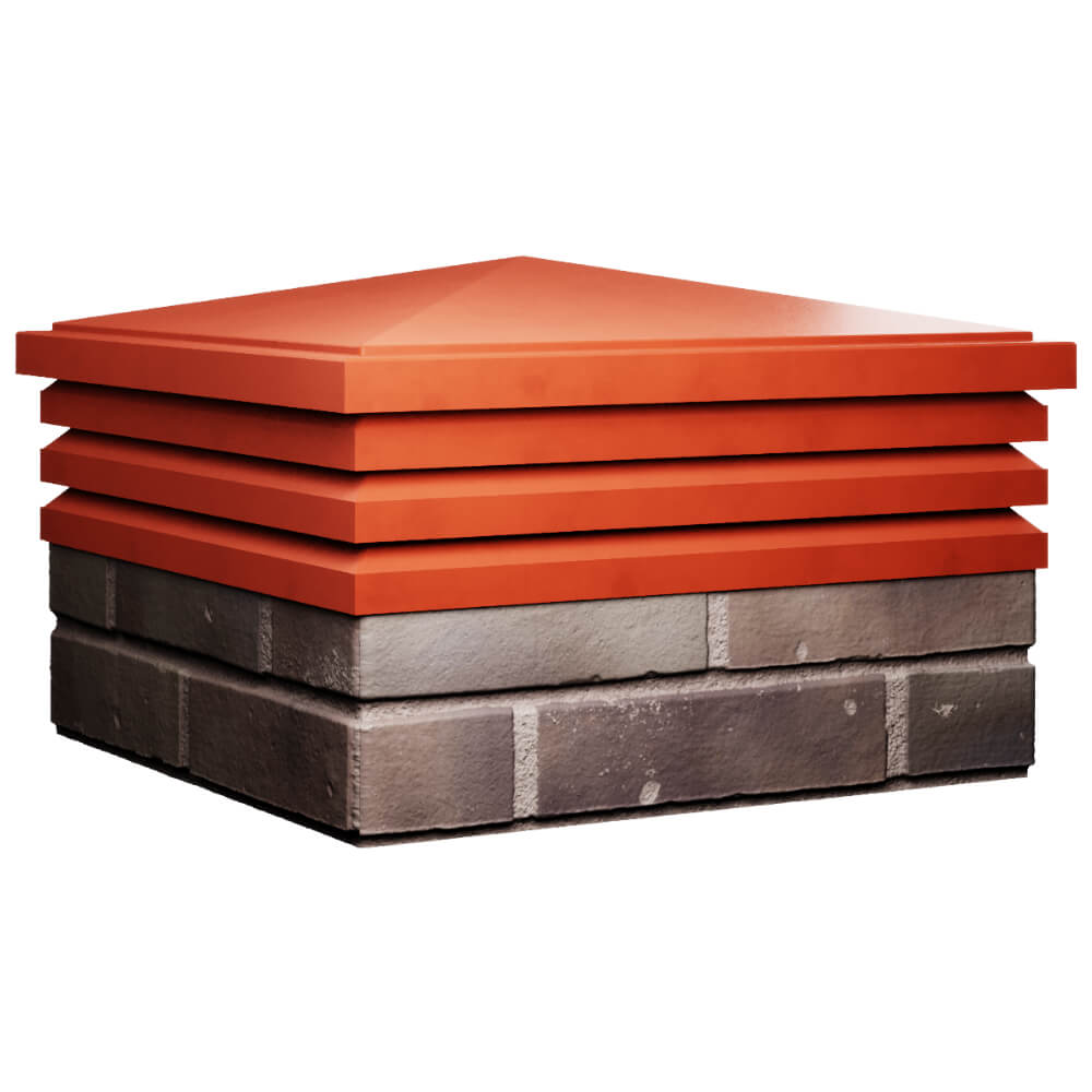 Колпак Zking Бона ХайТек Красный на столб 2х2 кирпича (513х513мм) в Северске фото