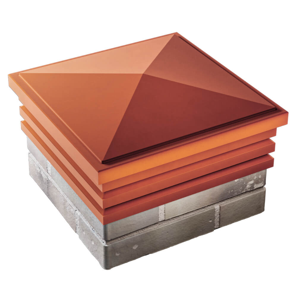 Колпак Zking Бона ХайТек Красный на столб 1.5х1.5 кирпича (385х385мм) в Северске фото