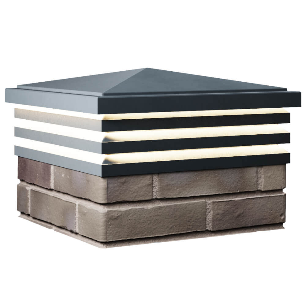 Колпак Zking Бона ХайТек Серый на столб 1.5х1.5 кирпича (385х385мм) с подсветкой в Северске фото