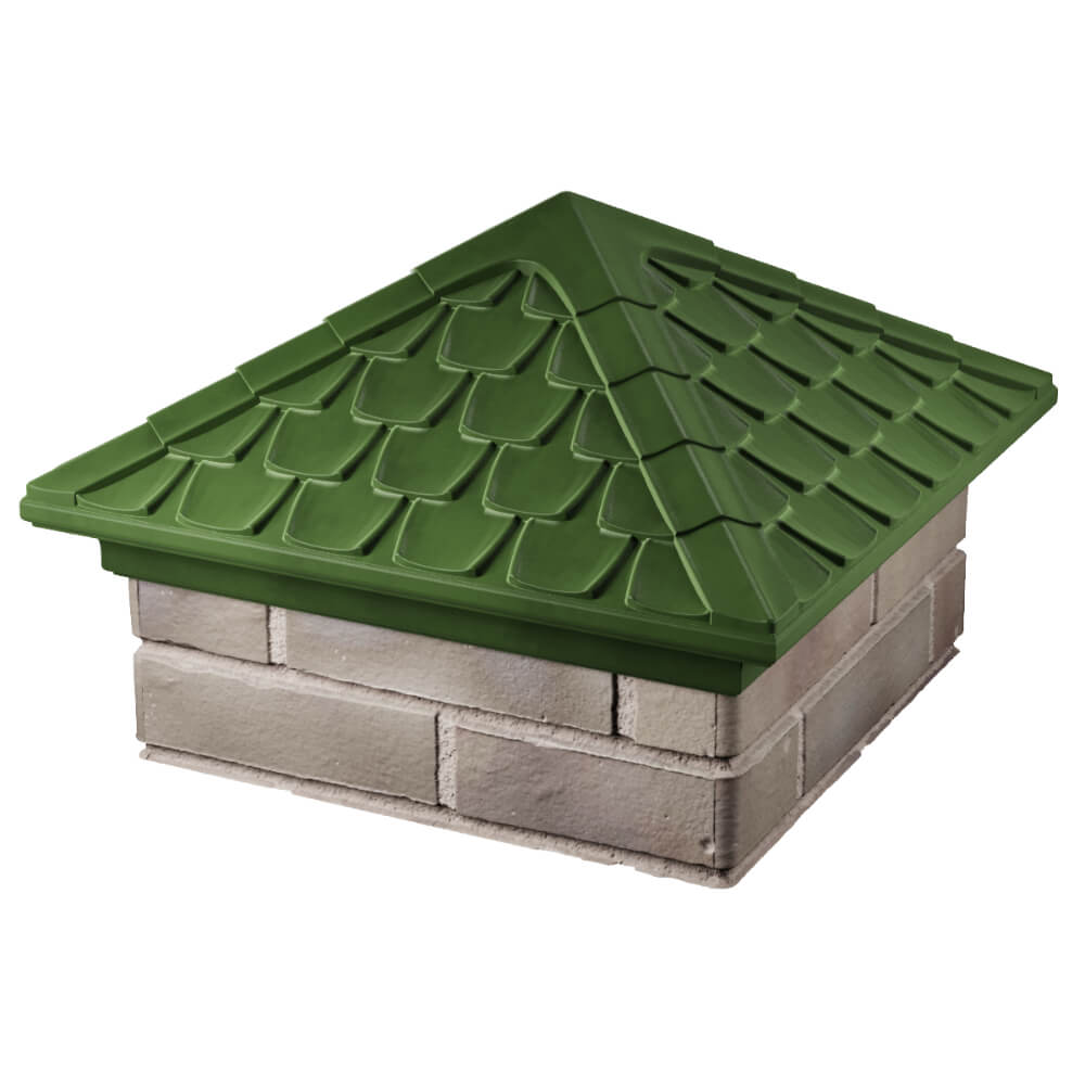 Колпак Zking Эльбрус Зеленый на столб 1.5х1.5 кирпича (385х385мм) в Северске фото