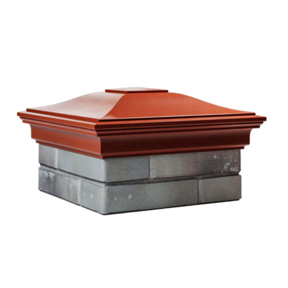 Колпак Zking Монблан Красный на столб 1.5х1.5 еврокирпича 0.7НФ (355х355мм) в Северске фото