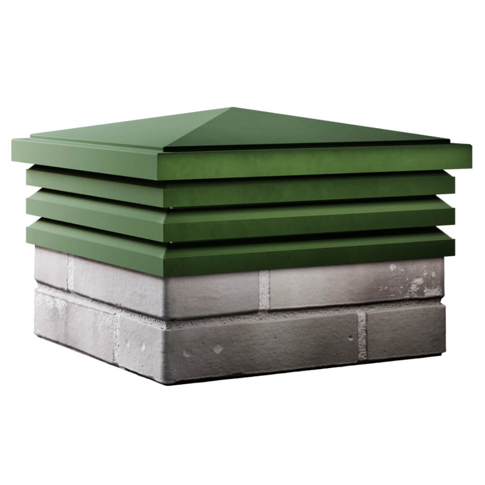 Колпак Zking Бона ХайТек Зеленый на столб 1.5х1.5 кирпича (385х385мм) в Северске фото