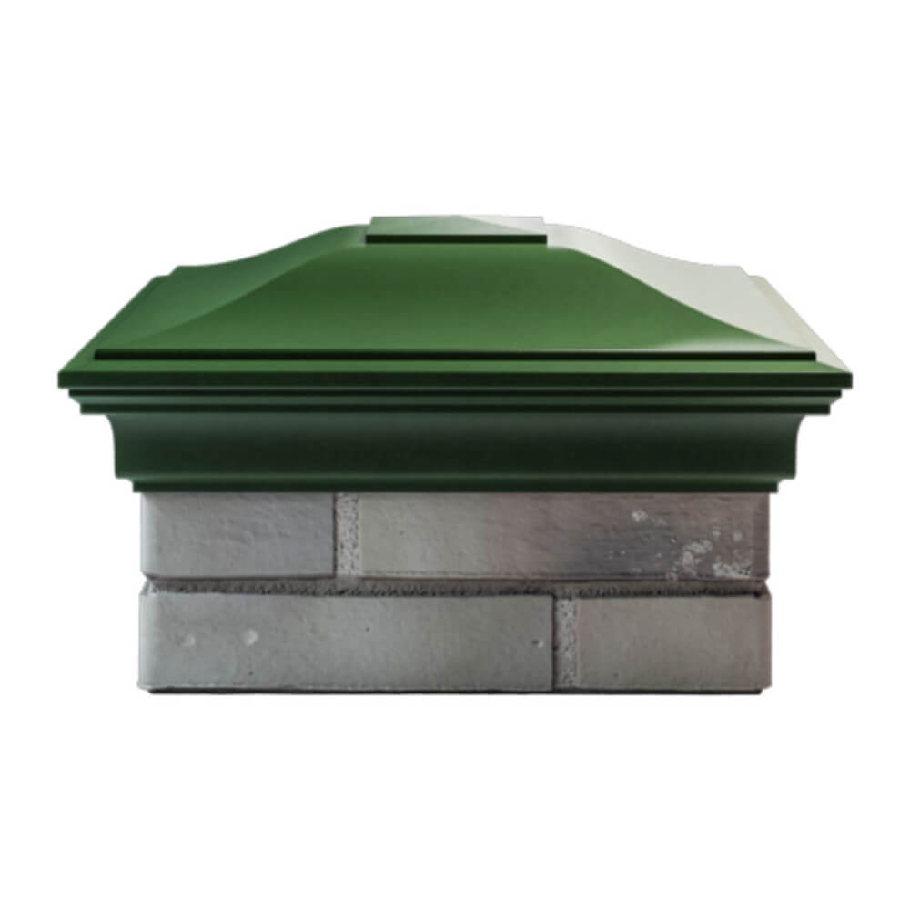 Колпак Zking Монблан Зеленый на столб 1.5х1.5 еврокирпича 0.7НФ (355х355мм) Северск фото