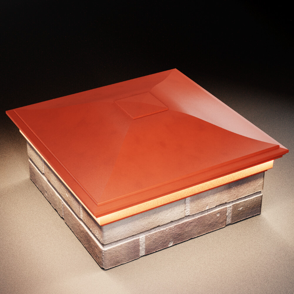 Колпак Zking Монблан Красный на столб 2х2 кирпича (515х515мм) c подсветкой в Северске фото