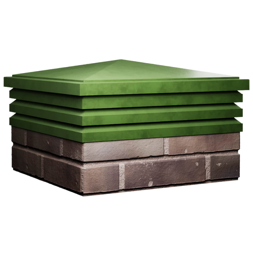 Колпак Zking Бона ХайТек Зеленый на столб 2х2 кирпича (513х513мм) в Северске фото