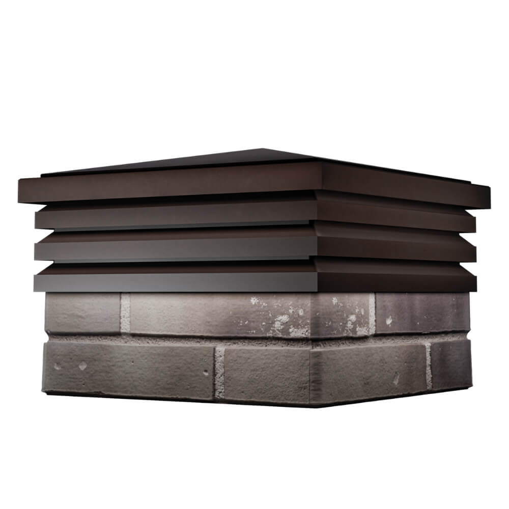 Колпак Zking Бона ХайТек Коричневый на столб 1.5х1.5 кирпича (385х385мм) в Северске фото