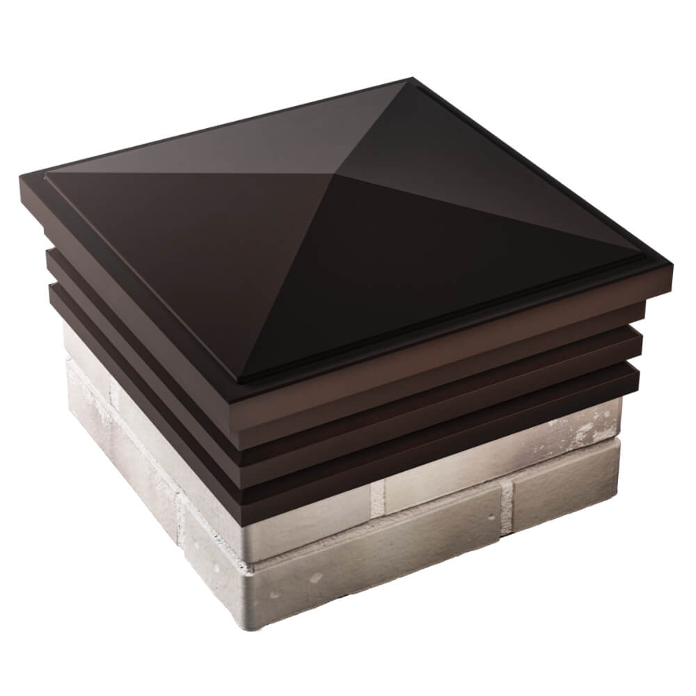 Колпак Zking Бона ХайТек Коричневый на столб 1.5х1.5 кирпича (385х385мм) в Северске фото