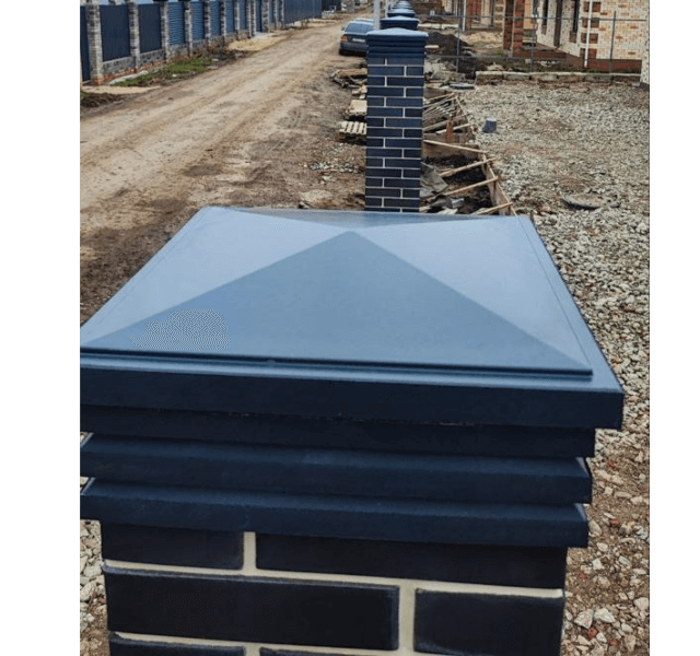 Колпак Zking Бона ХайТек Серый на столб 1.5х1.5 кирпича (385х385мм) в Северске фото