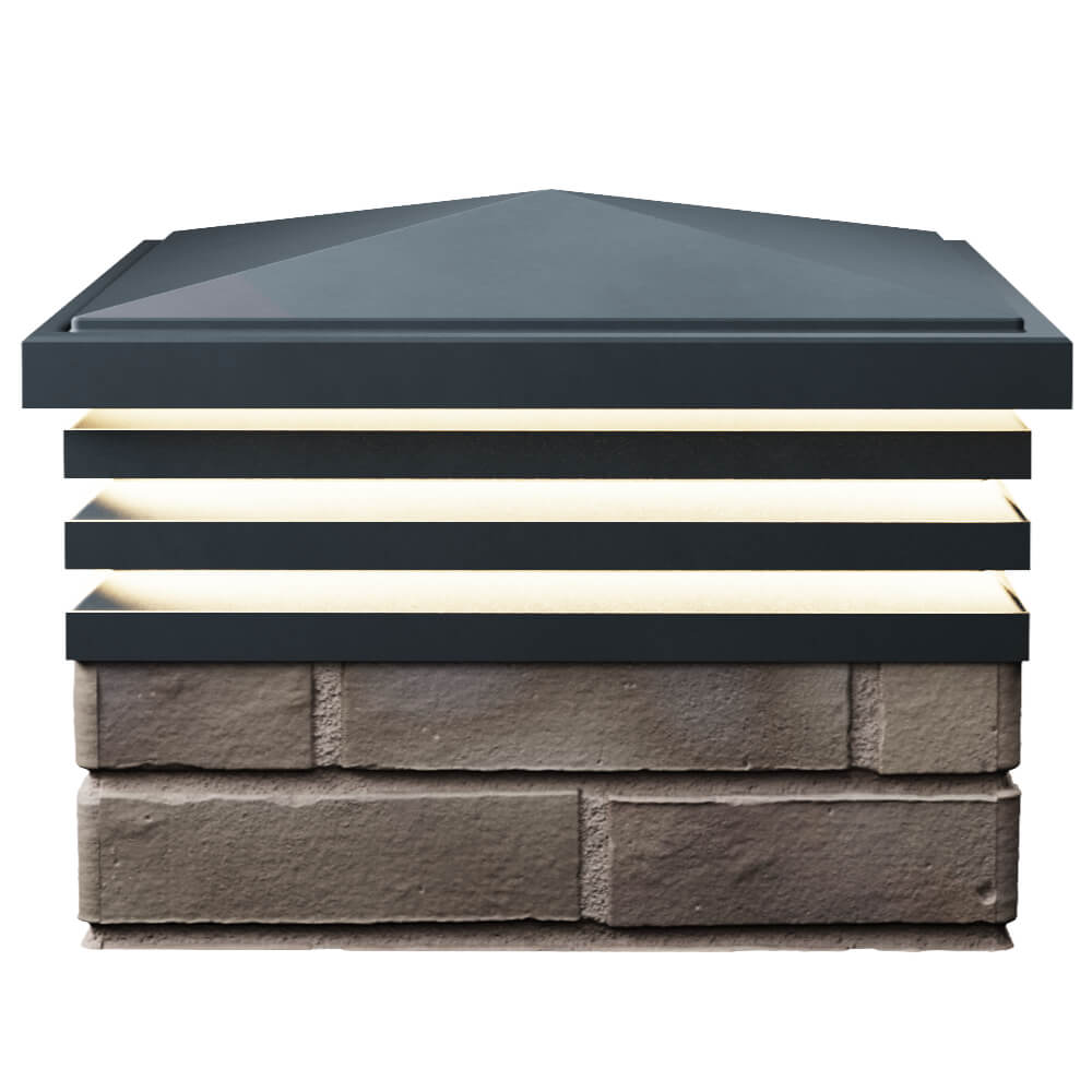 Колпак Zking Бона ХайТек Серый на столб 1.5х1.5 кирпича (385х385мм) с подсветкой в Северске фото