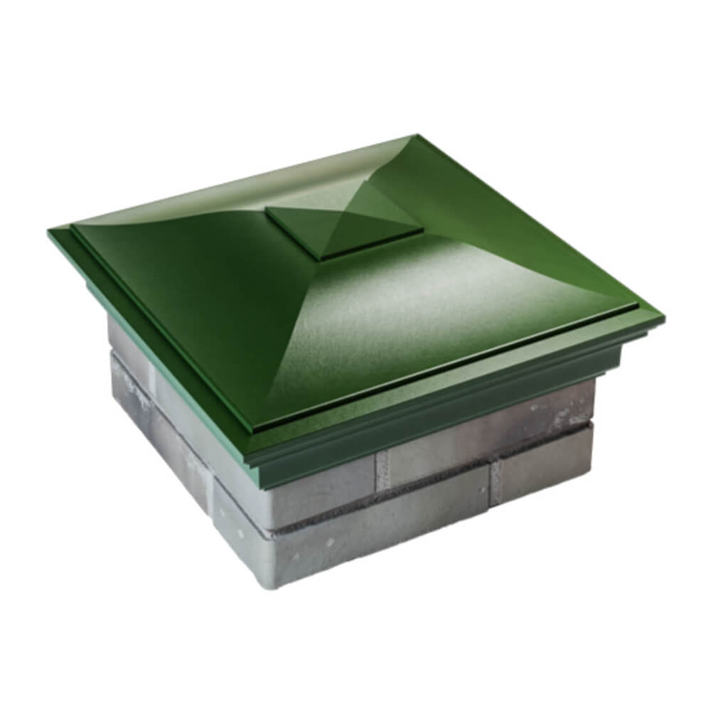 Колпак Zking Монблан Зеленый на столб 1.5х1.5 еврокирпича 0.7НФ (355х355мм) в Северске фото