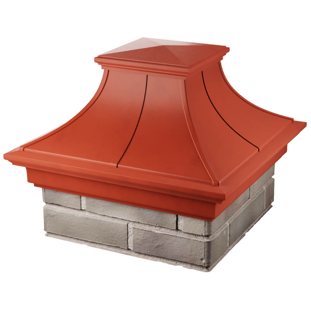 Колпак Zking Монблан Премиум Красный на столб 1.5х1.5 кирпича (385х385мм) в Северске фото