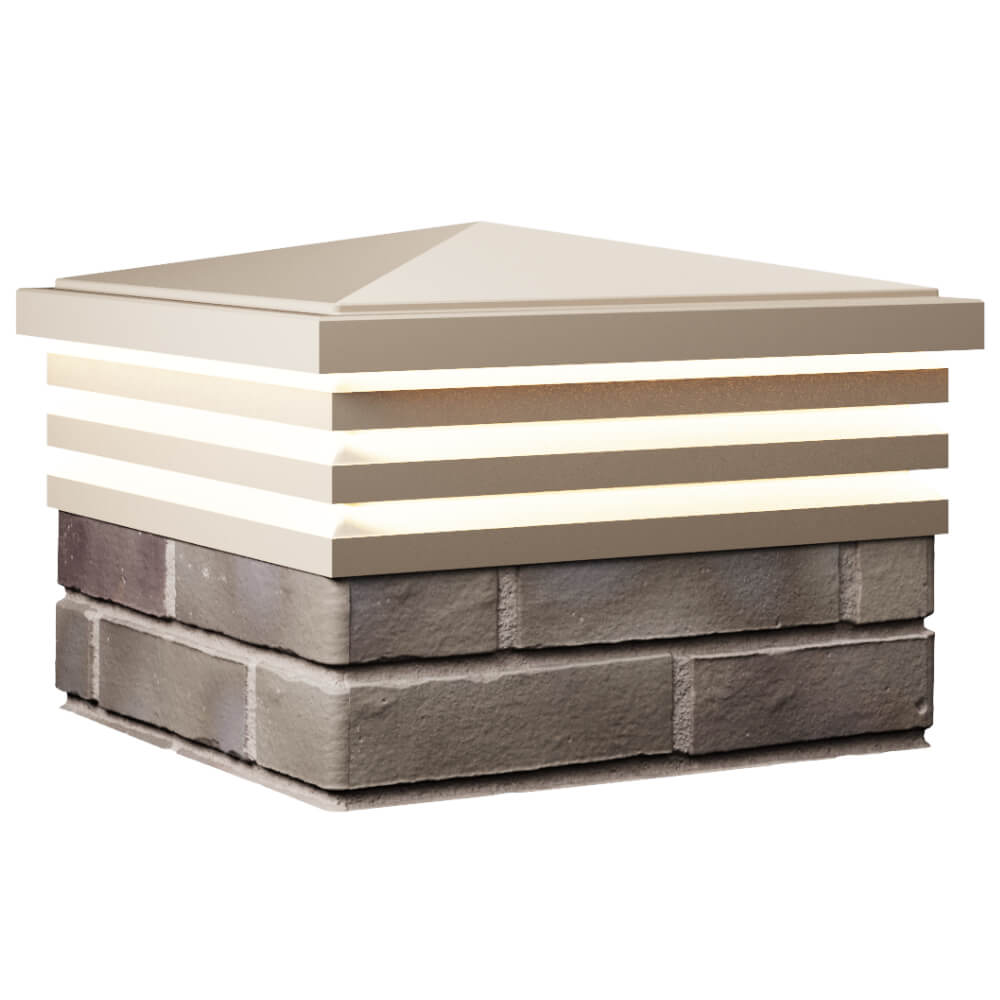 Колпак Zking Бона ХайТек Бежевый на столб 1.5х1.5 кирпича (385х385мм) с подсветкой в Северске фото