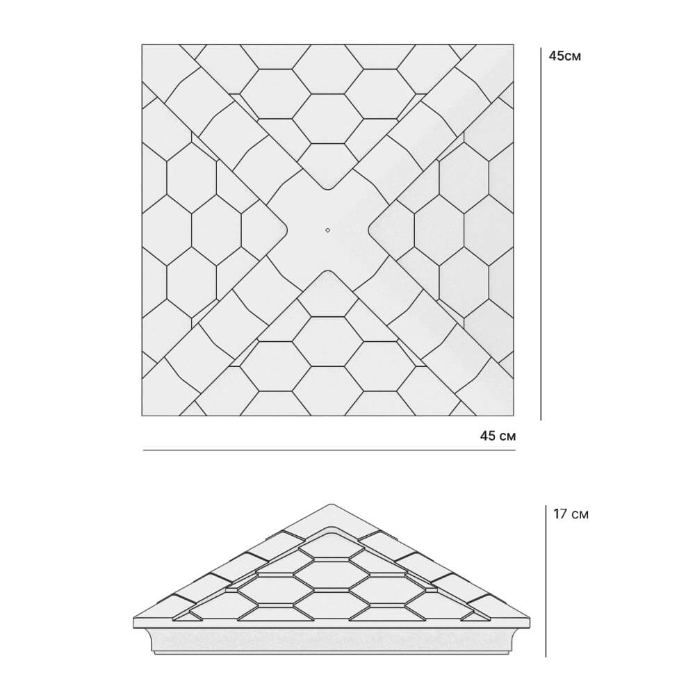 Колпак Zking Эверест Серый на столб 1.5х1.5 кирпича (390х390мм) в Северске фото