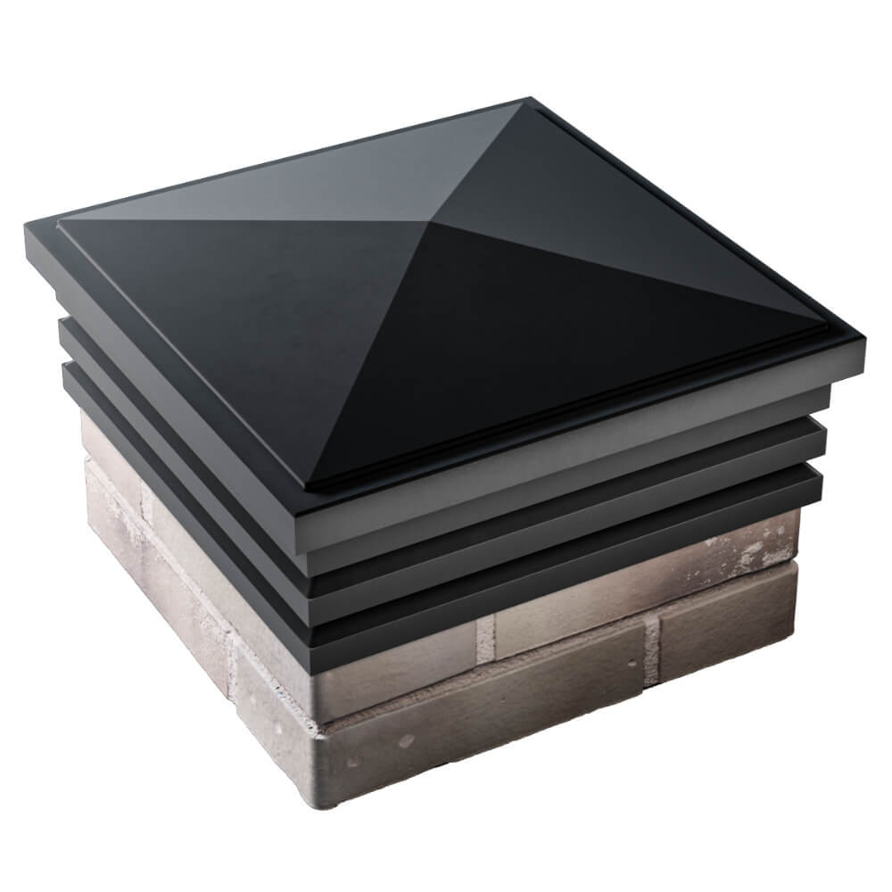 Колпак Zking Бона ХайТек Черный на столб 1.5х1.5 кирпича (385х385мм) в Северске фото