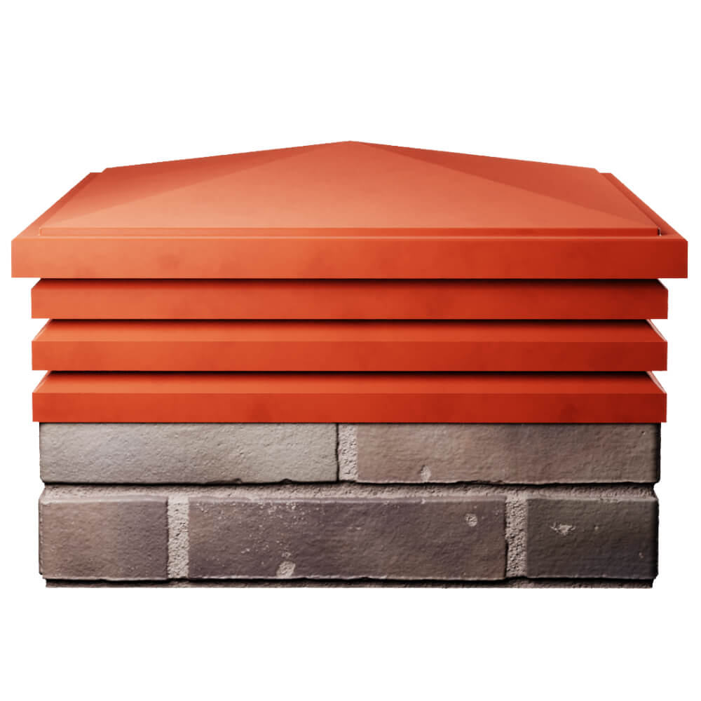 Колпак Zking Бона ХайТек Красный на столб 2х2 кирпича (513х513мм) Северск фото