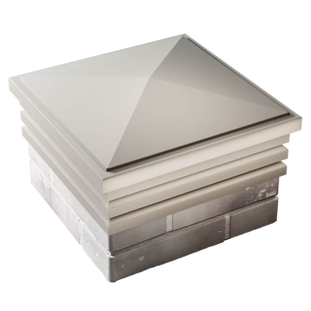 Колпак Zking Бона ХайТек Бежевый на столб 1.5х1.5 кирпича (385х385мм) в Северске фото