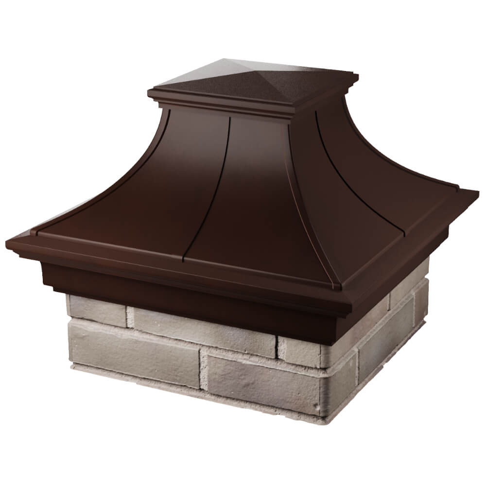 Колпак Zking Монблан Премиум Коричневый на столб 1.5х1.5 кирпича (385х385мм) в Северске фото
