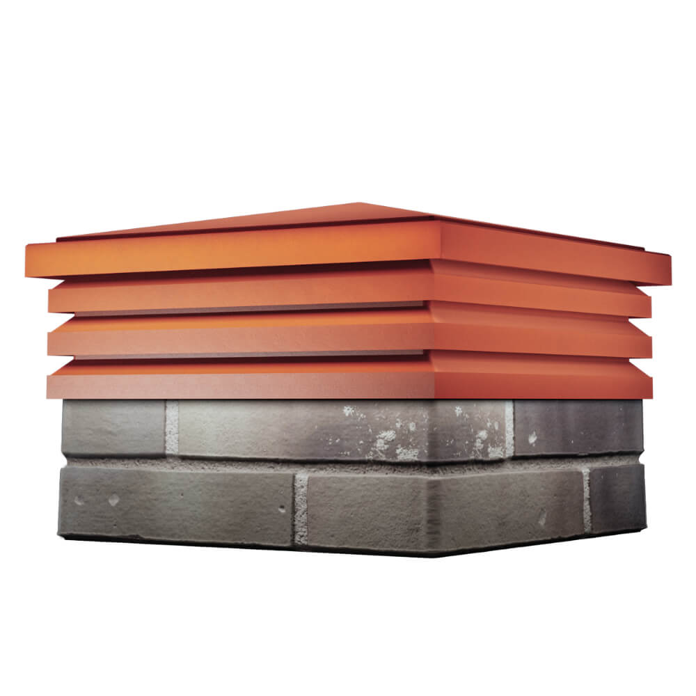 Колпак Zking Бона ХайТек Красный на столб 1.5х1.5 кирпича (385х385мм) в Северске фото