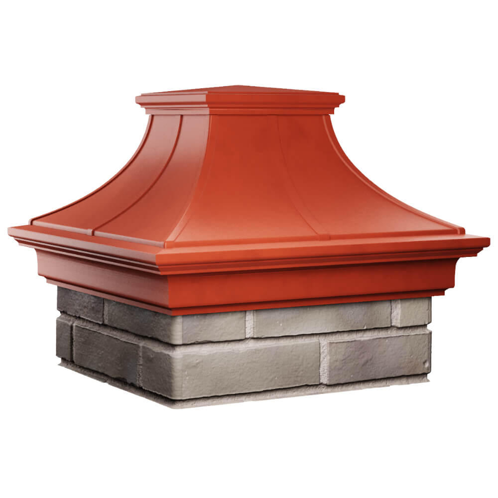 Колпак Zking Монблан Премиум Красный на столб 1.5х1.5 кирпича (385х385мм) в Северске фото