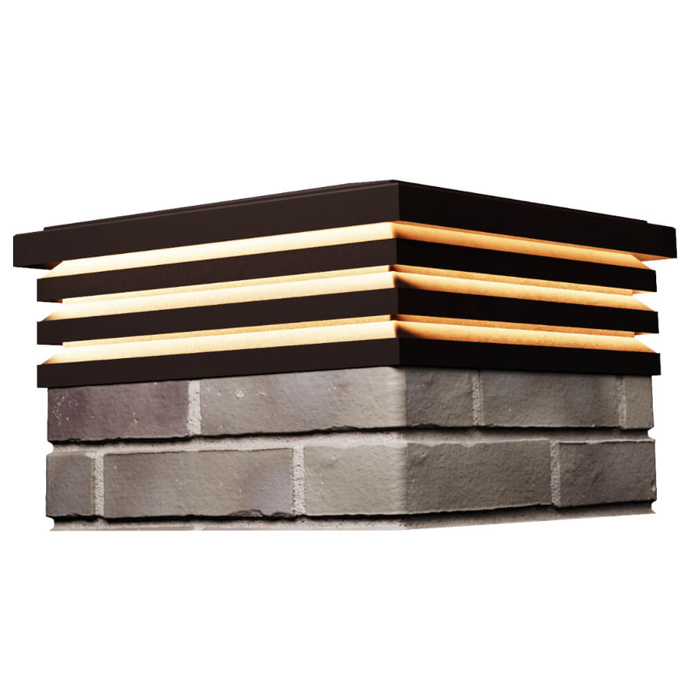 Колпак Zking Бона ХайТек Коричневый на столб 1.5х1.5 кирпича (385х385мм) с подсветкой в Северске фото