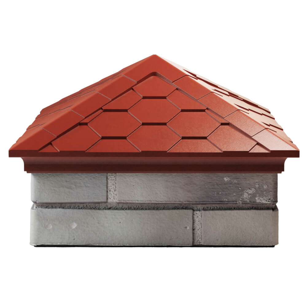 Колпак Zking Эверест Красный на столб 1.5х1.5 кирпича (390х390мм) Северск фото