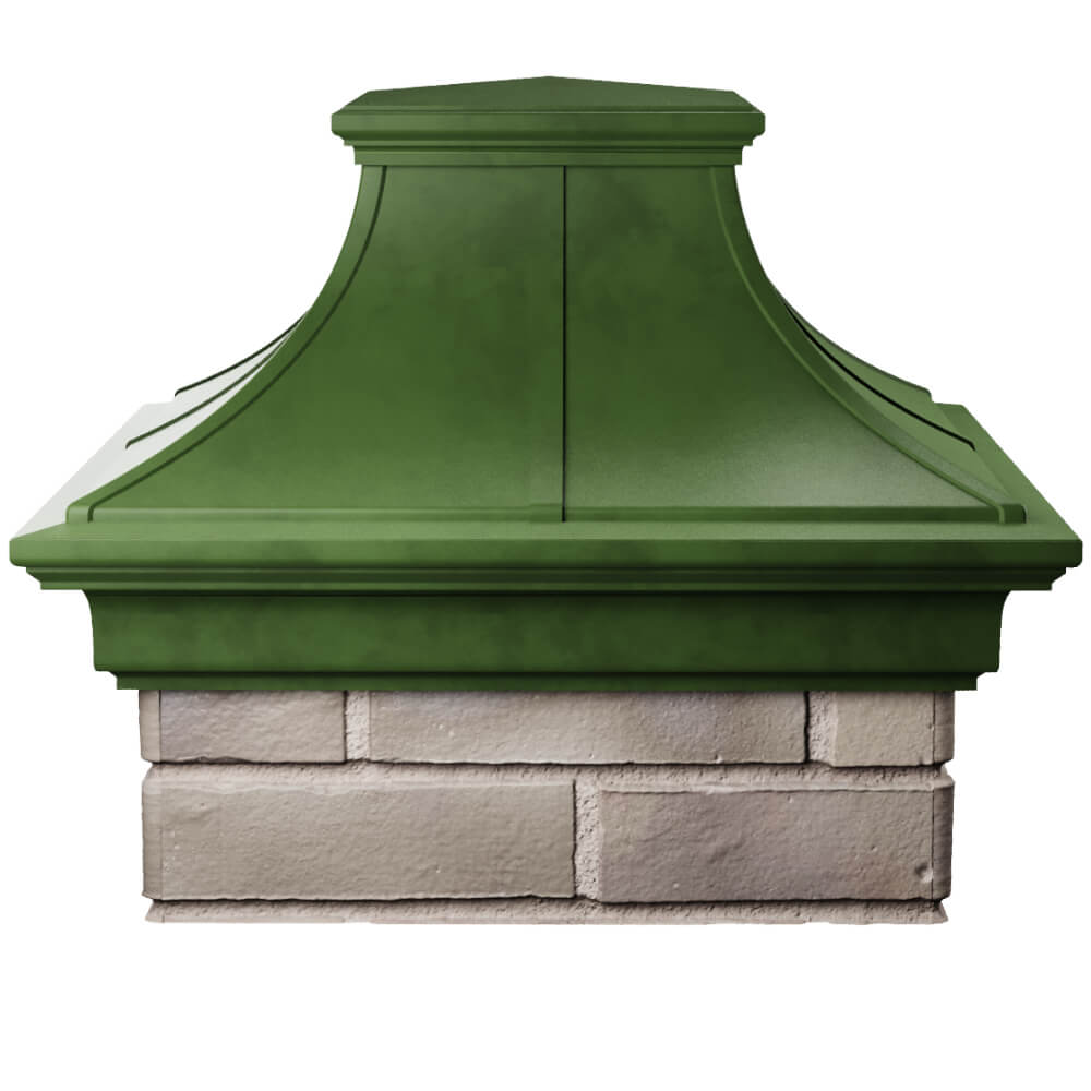 Колпак Zking Монблан Премиум Зеленый на столб 1.5х1.5 кирпича (385х385мм) Северск фото