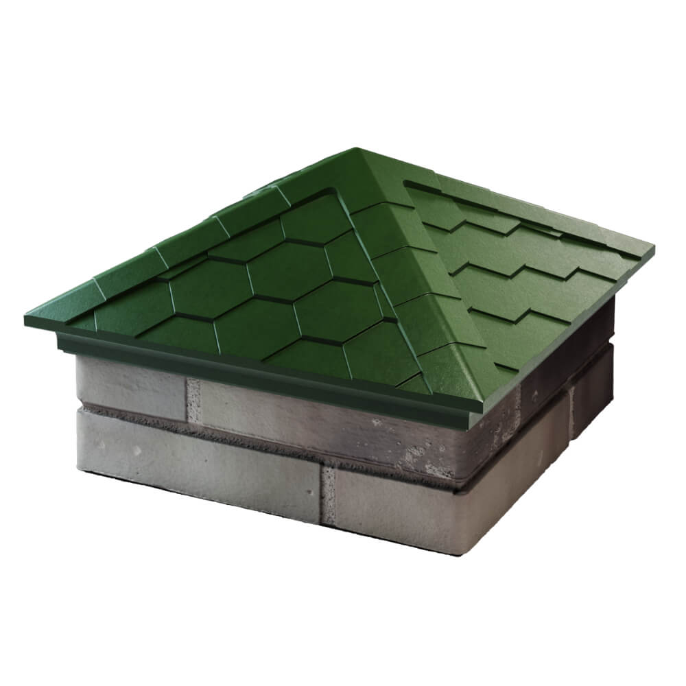 Колпак Zking Эверест Зеленый на столб 1.5х1.5 кирпича (390х390мм) в Северске фото