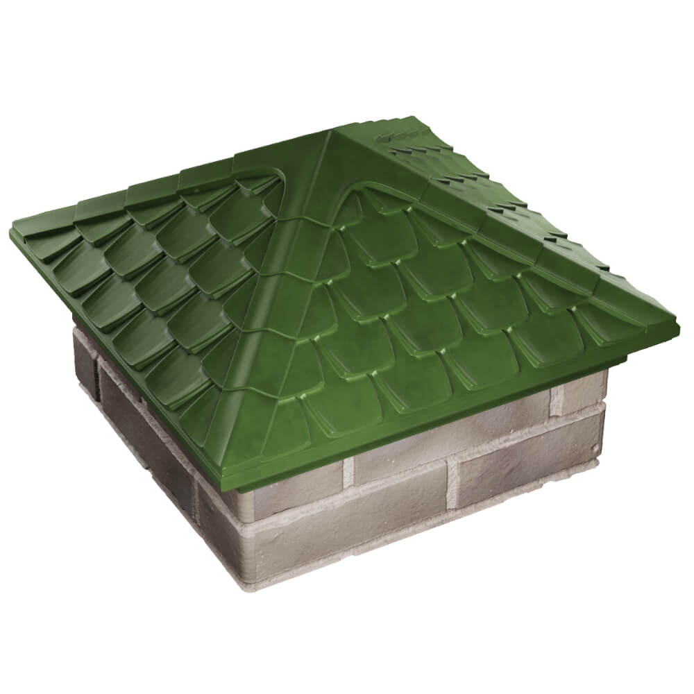 Колпак Zking Эльбрус Зеленый на столб 1.5х1.5 кирпича (385х385мм) в Северске фото