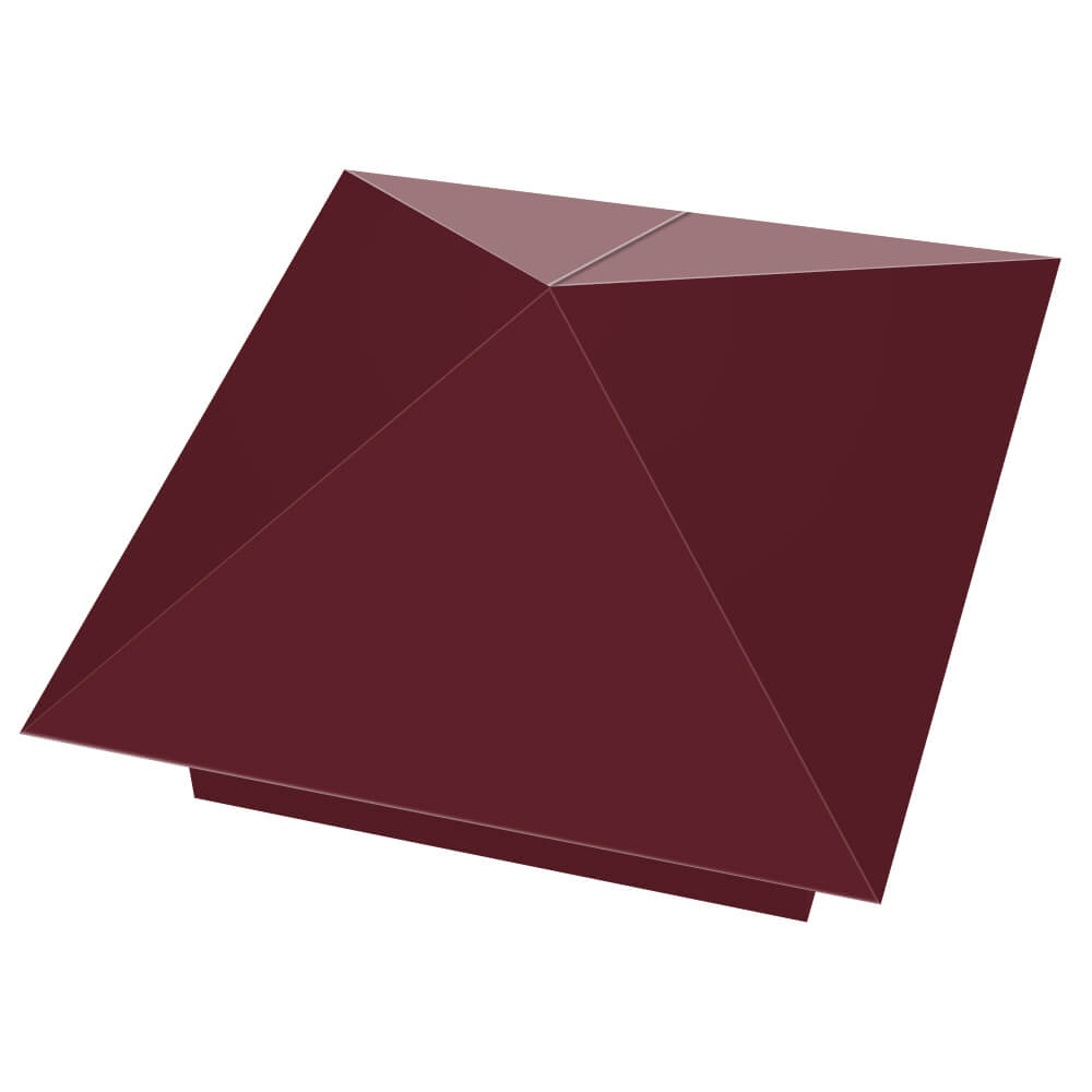 Колпак металлический 390х390мм RAL3005 Красное Вино заборный Северск фото