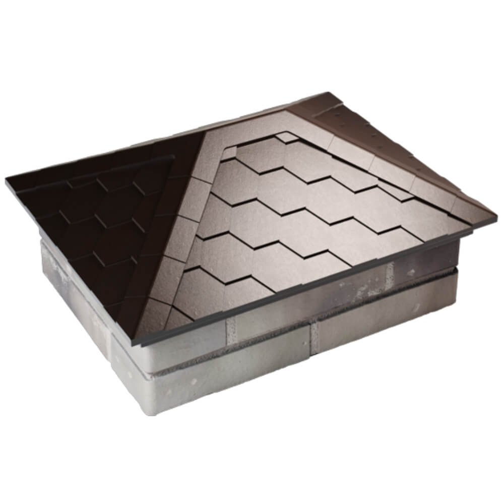 Колпак Zking Эверест Коричневый на столб 2х1.5 кирпича (520х390мм) Северск фото