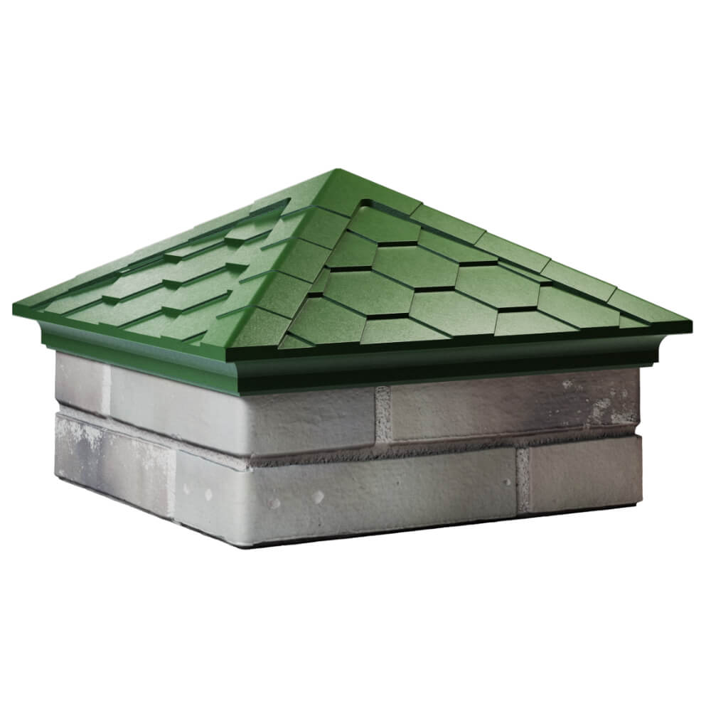 Колпак Zking Эверест Зеленый на столб 1.5х1.5 кирпича (390х390мм) в Северске фото