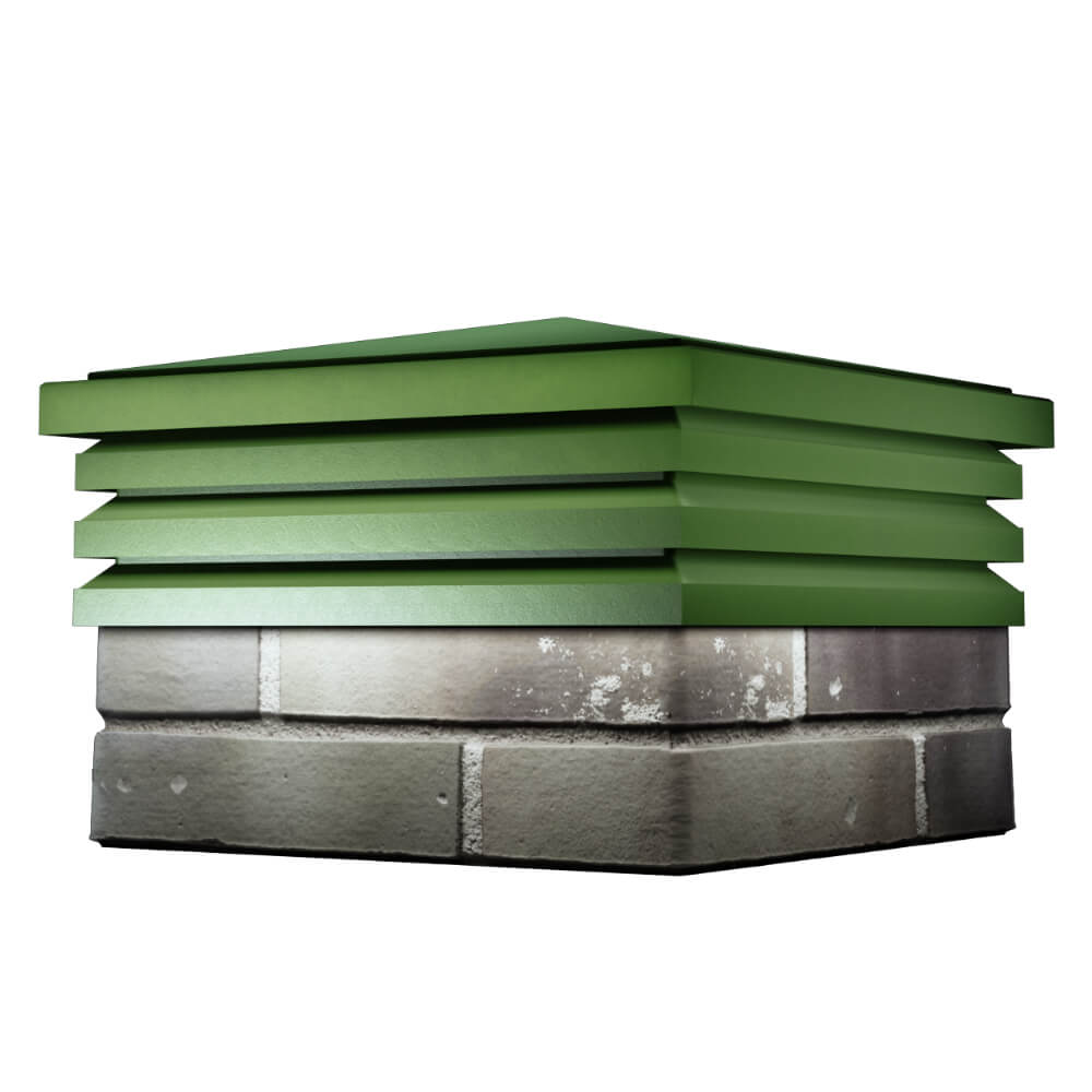 Колпак Zking Бона ХайТек Зеленый на столб 1.5х1.5 кирпича (385х385мм) в Северске фото