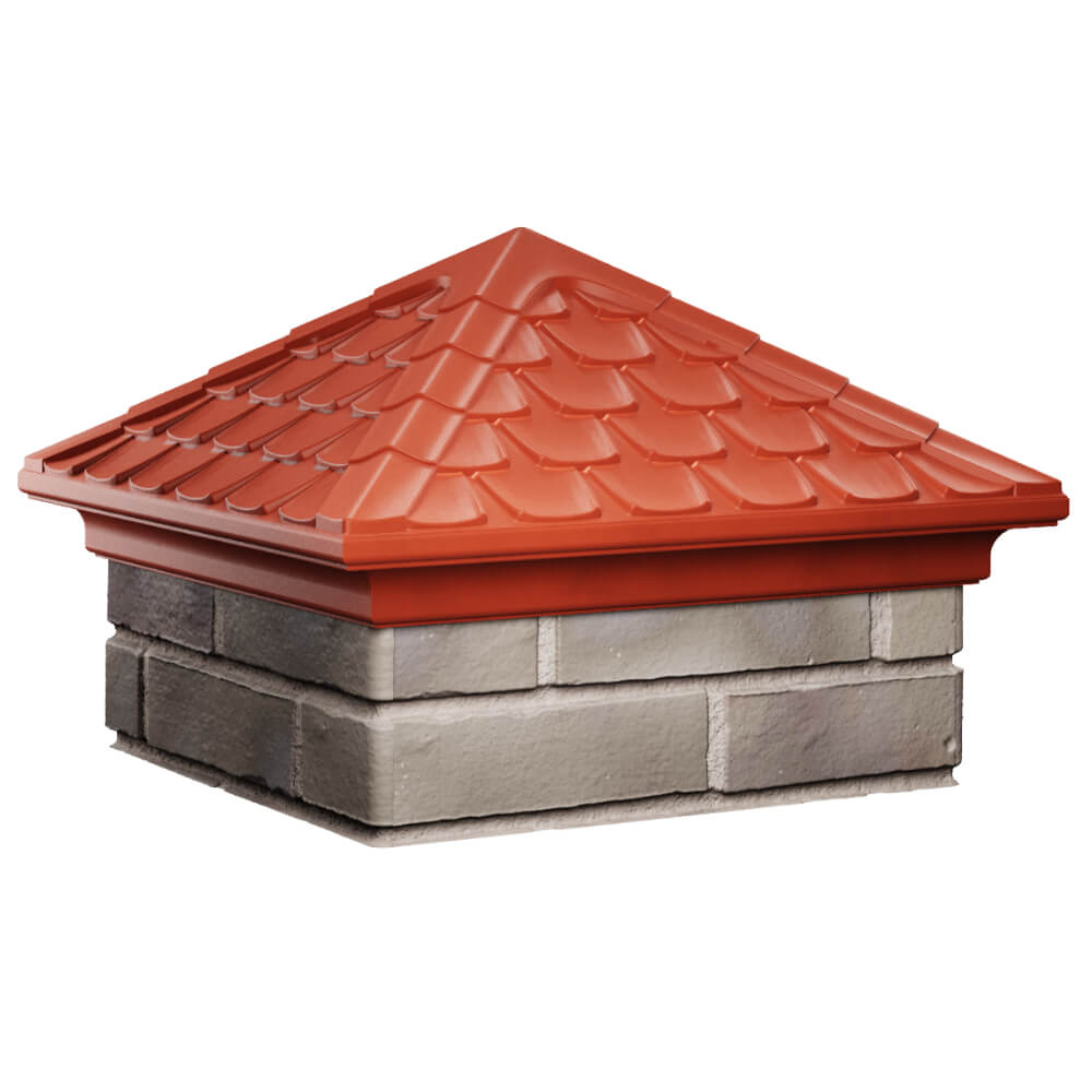 Колпак Zking Эльбрус Красный на столб 1.5х1.5 кирпича (385х385мм) в Северске фото