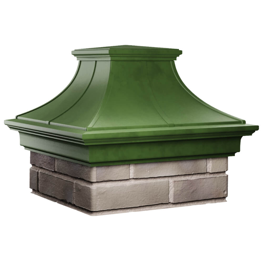 Колпак Zking Монблан Премиум Зеленый на столб 1.5х1.5 кирпича (385х385мм) в Северске фото