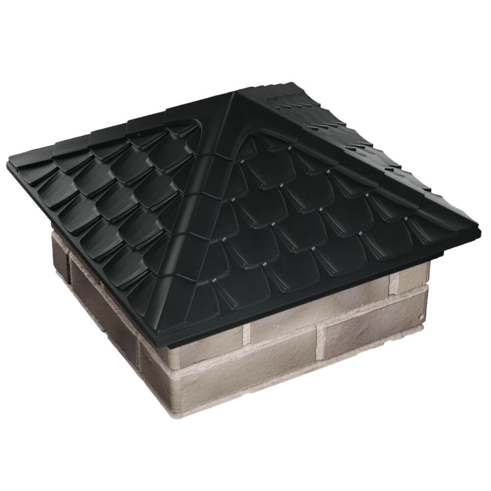 Колпак Zking Эльбрус Черный на столб 1.5х1.5 кирпича (385х385мм) в Северске фото