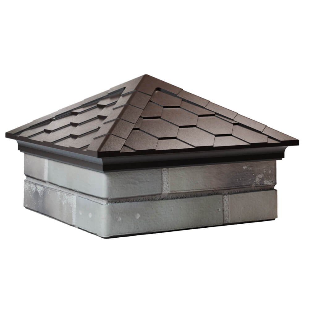 Колпак Zking Эверест Коричневый на столб 1.5х1.5 кирпича (390х390мм) в Северске фото