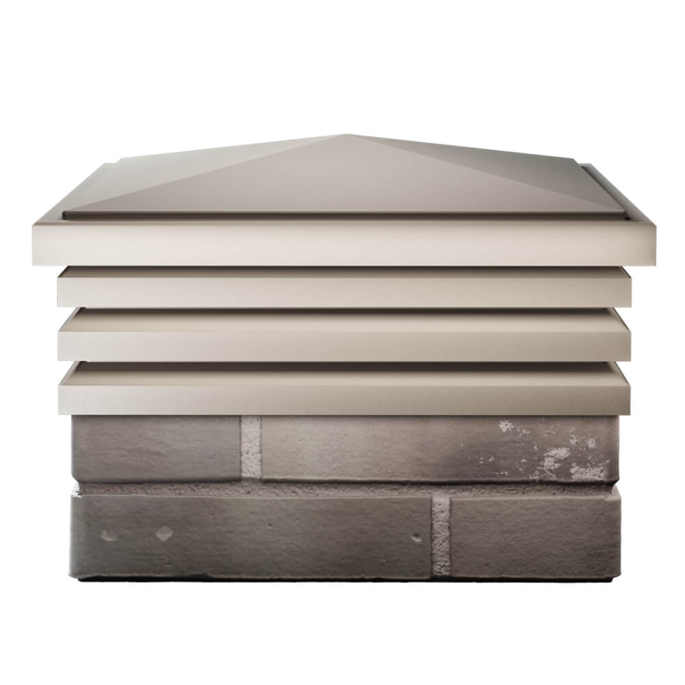 Колпак Zking Бона ХайТек Бежевый на столб 1.5х1.5 кирпича (385х385мм) Северск фото