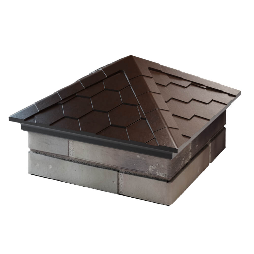 Колпак Zking Эверест Коричневый на столб 1.5х1.5 кирпича (390х390мм) в Северске фото