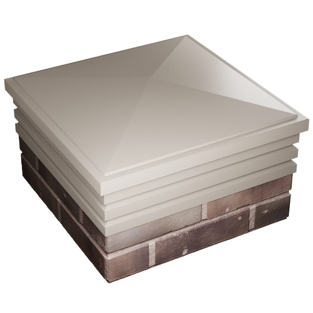 Колпак Zking Бона ХайТек Бежевый на столб 2х2 кирпича (513х513мм) в Северске фото