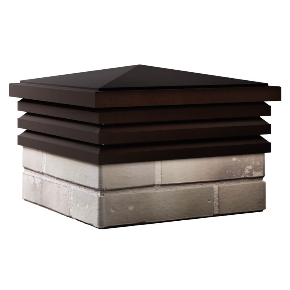 Колпак Zking Бона ХайТек Коричневый на столб 1.5х1.5 кирпича (385х385мм) в Северске фото