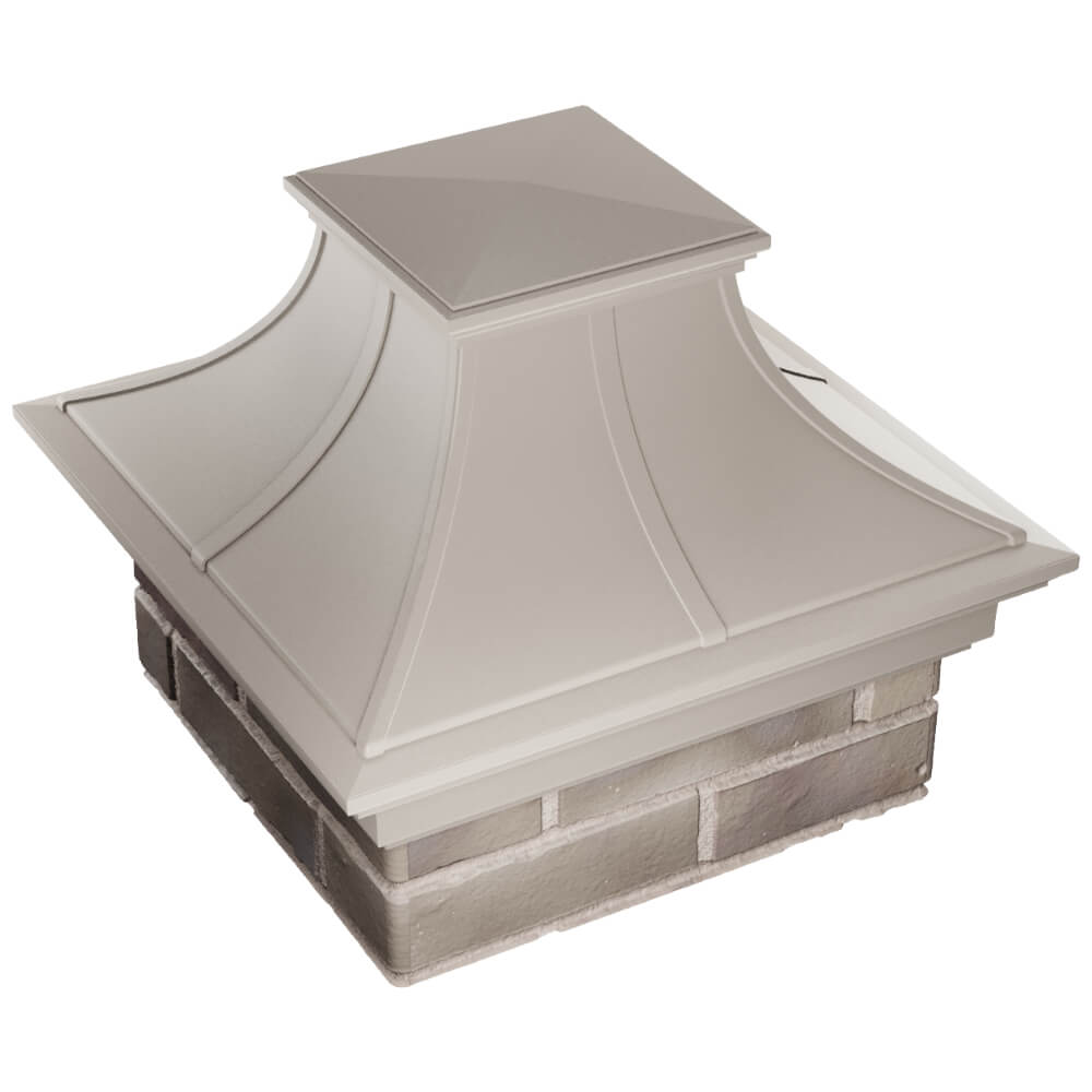 Колпак Zking Монблан Премиум Бежевый на столб 1.5х1.5 кирпича (385х385мм) в Северске фото