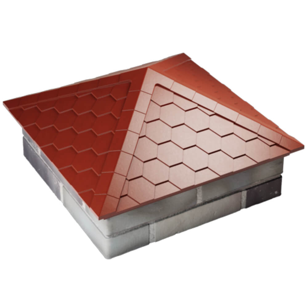 Колпак Zking Эверест Красный на столб 2х2 кирпича (535х535мм) Северск фото